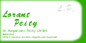 lorant peity business card