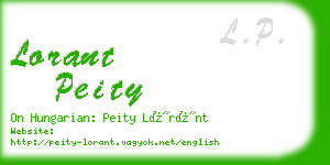 lorant peity business card